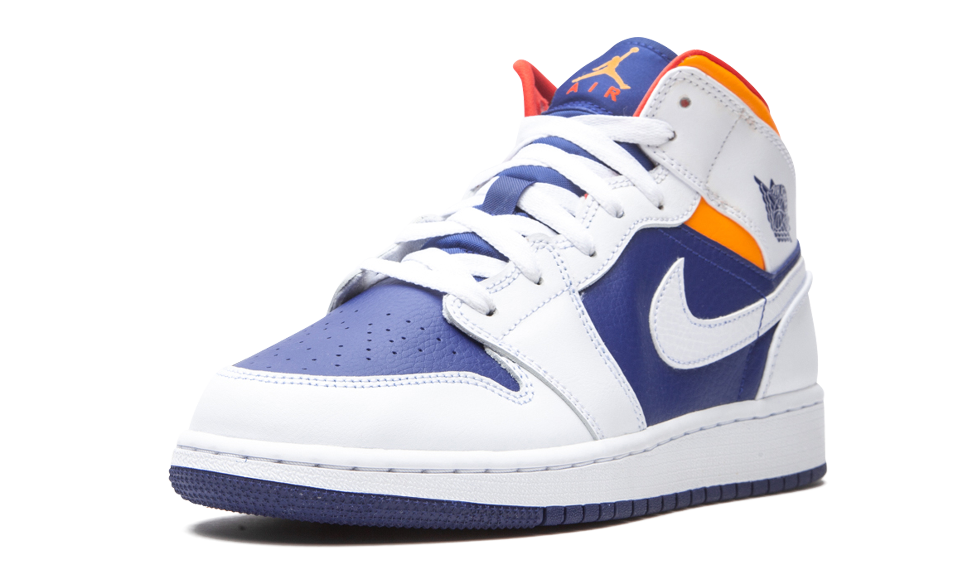 Air Jordan 1 Mid Gs "white Deep Royal Blue" - 4