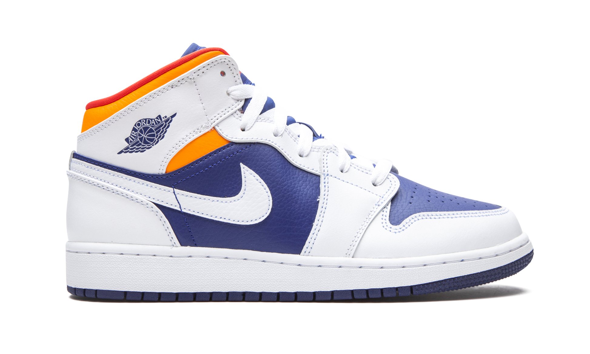 Air Jordan 1 Mid Gs "white Deep Royal Blue" - 6