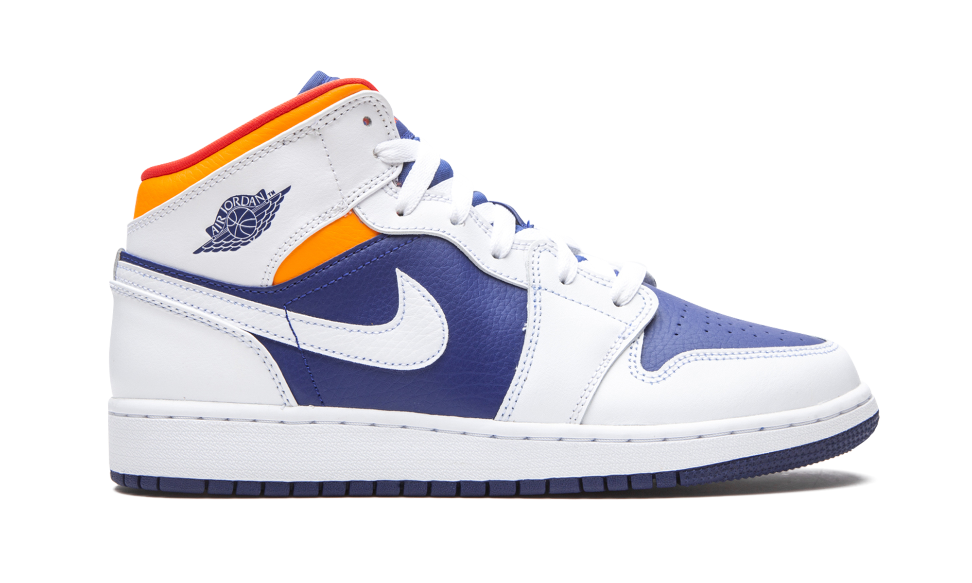 Air Jordan 1 Mid Gs "white Deep Royal Blue" - 6