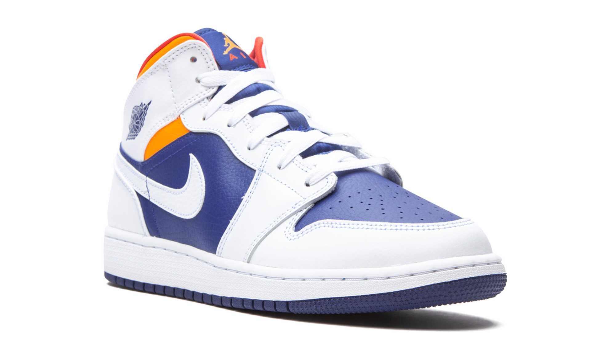 Air Jordan 1 Mid Gs "white Deep Royal Blue" - 7