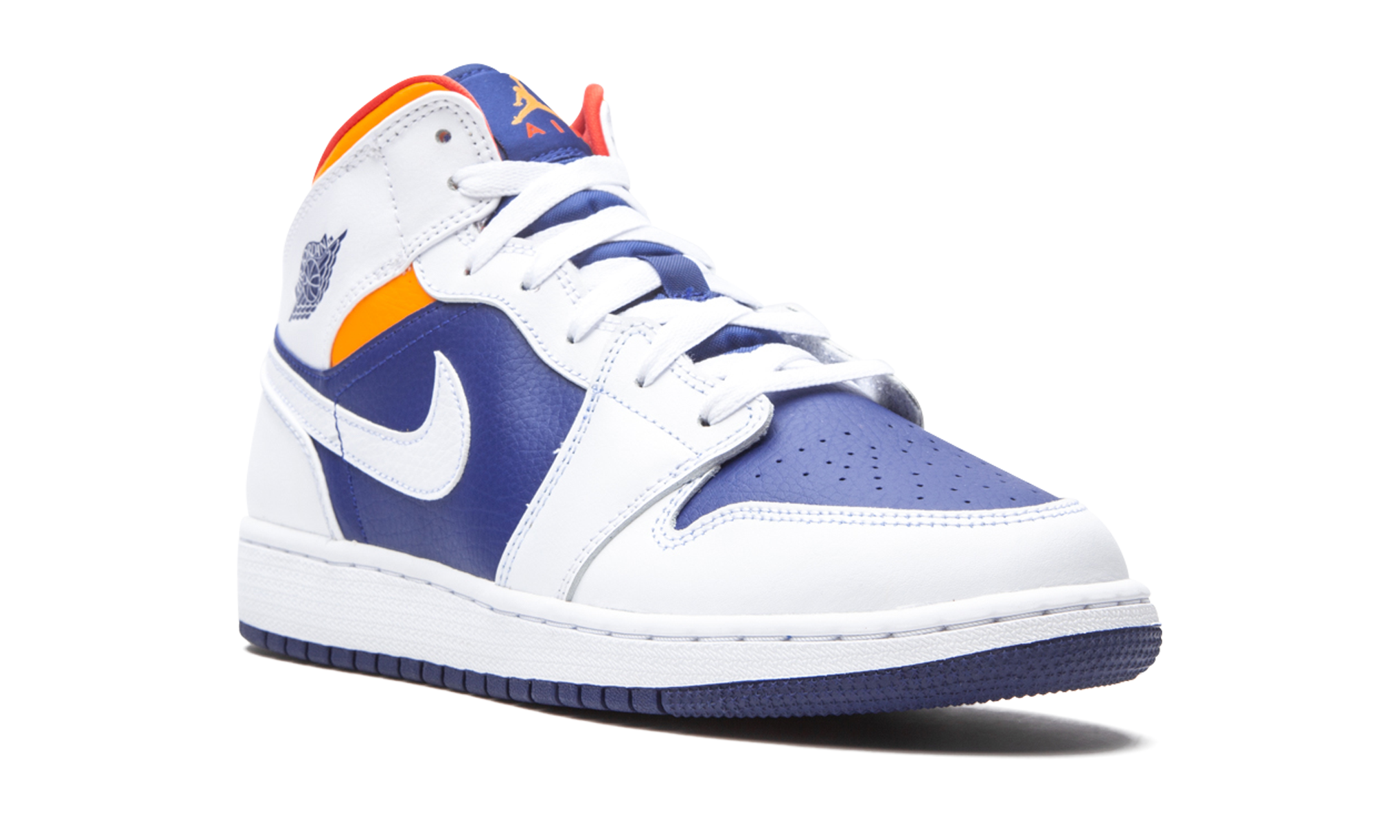 Air Jordan 1 Mid Gs "white Deep Royal Blue" - 7