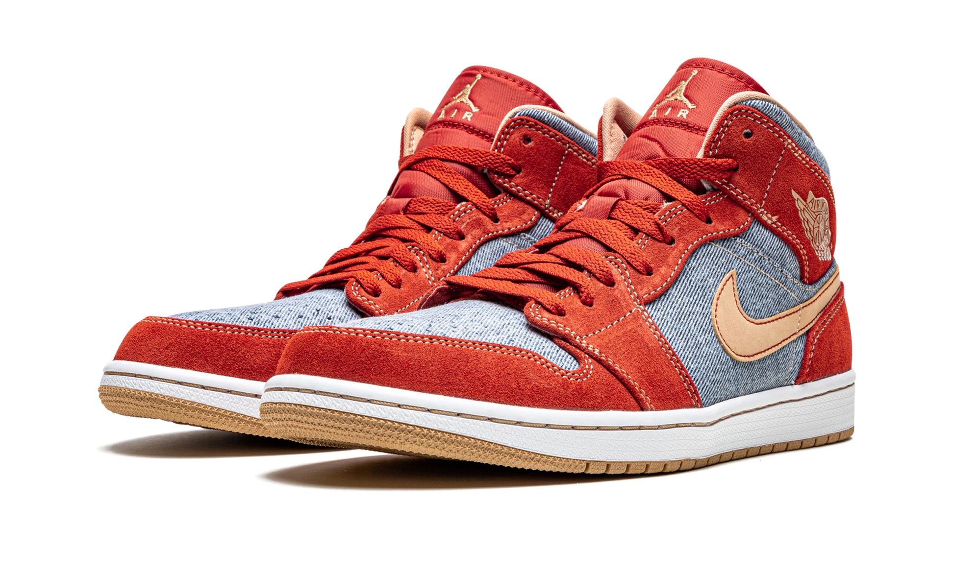 Air Jordan 1 Mid Se "denim Red Suede" - 2