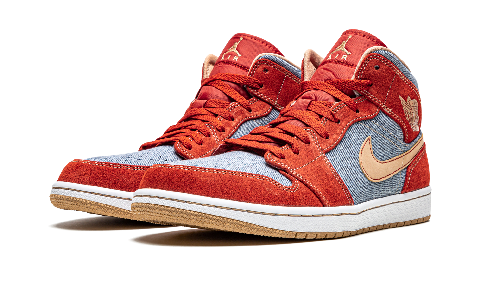 Air Jordan 1 Mid Se "denim Red Suede" - 2