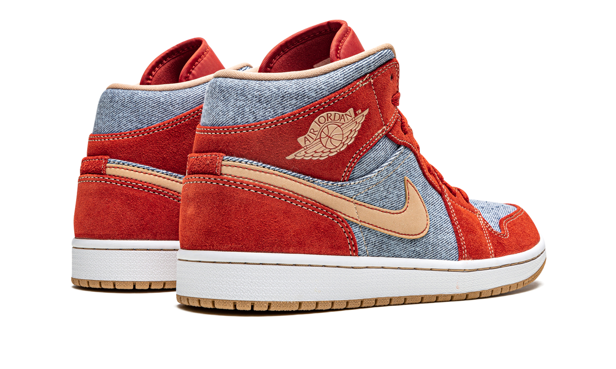 Air Jordan 1 Mid Se "denim Red Suede" - 3