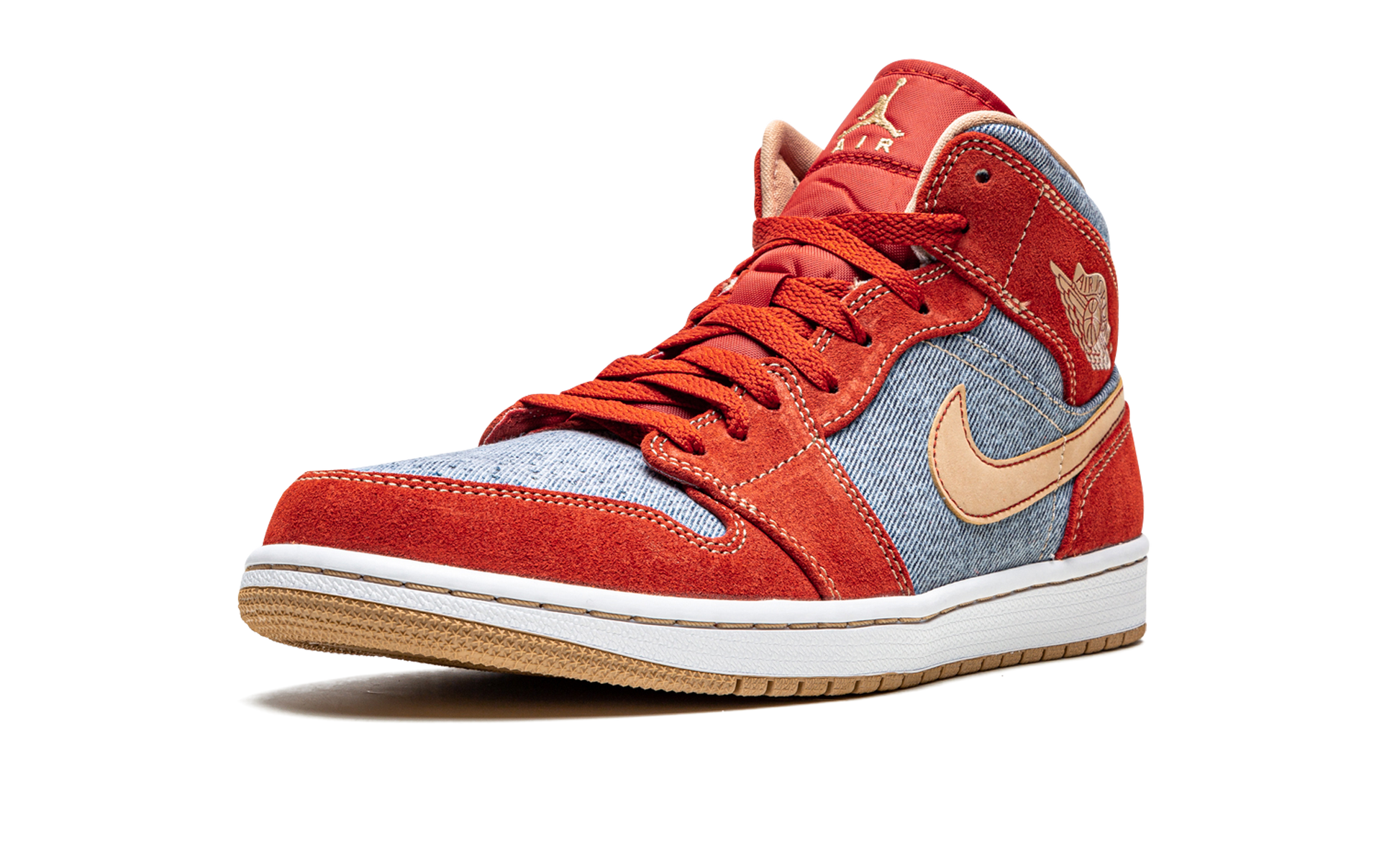 Air Jordan 1 Mid Se "denim Red Suede" - 4