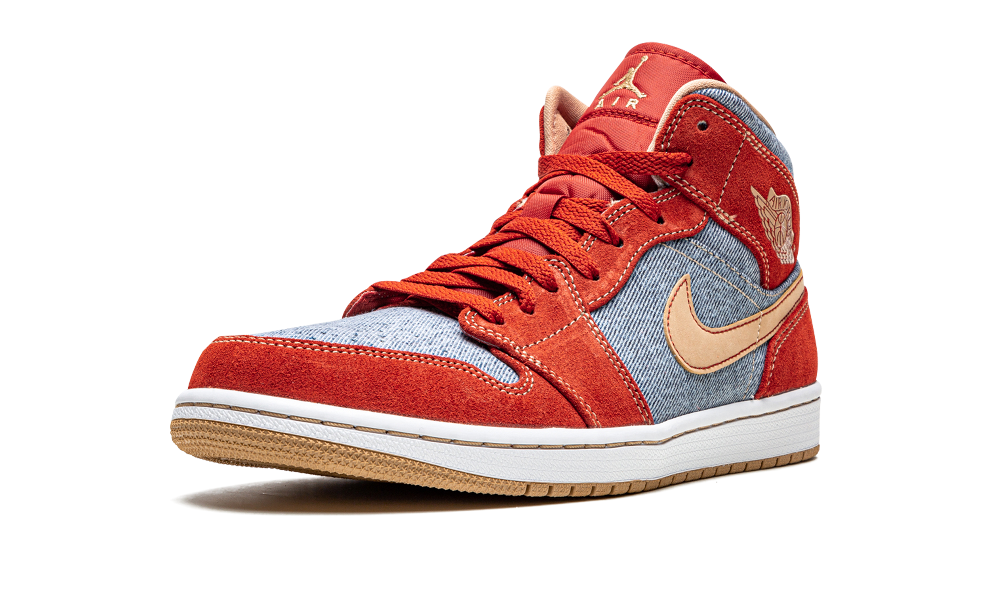Air Jordan 1 Mid Se "denim Red Suede" - 4