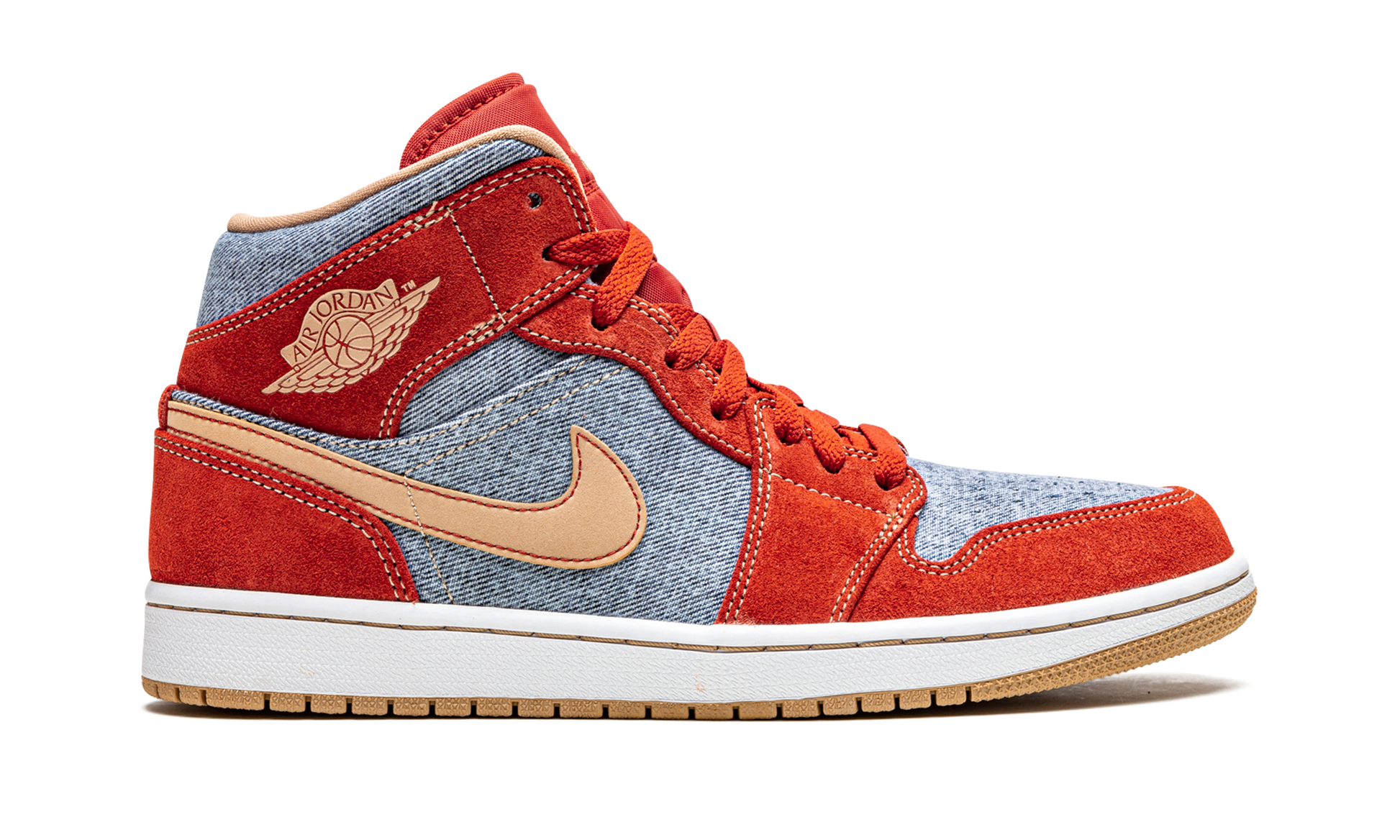 Air Jordan 1 Mid Se "denim Red Suede" - 6
