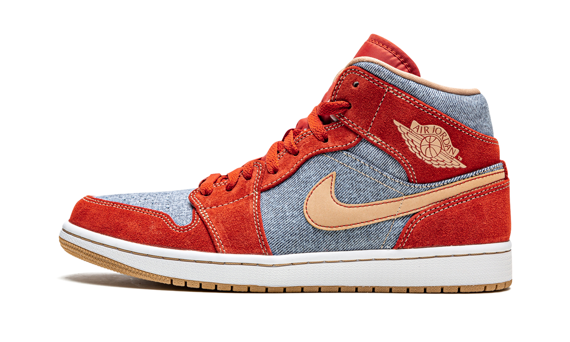 Air Jordan 1 Mid Se "denim Red Suede" - 8