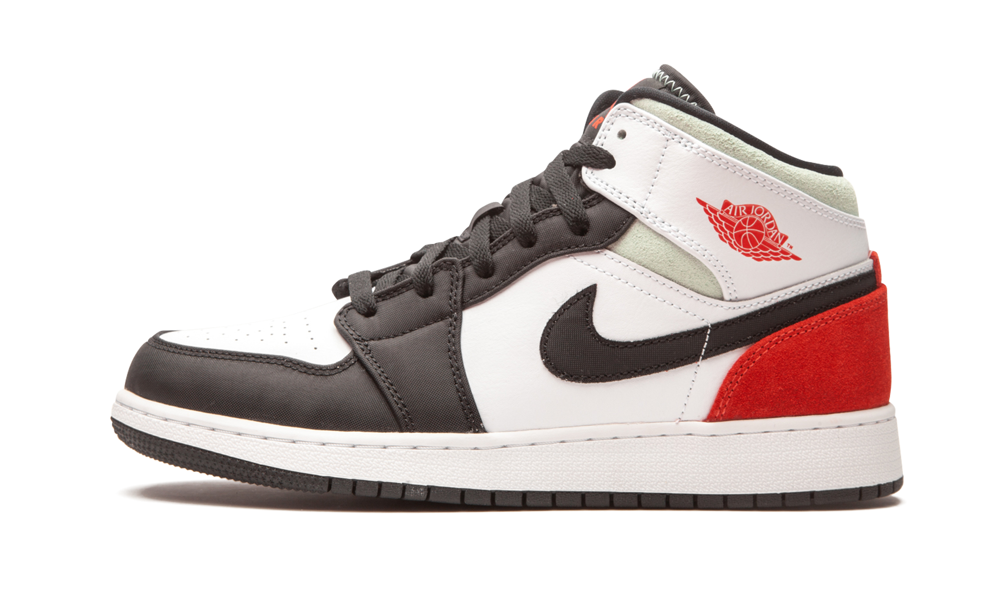 Air Jordan 1 Mid Se Gs "red / Grey / Black Toe" - 1