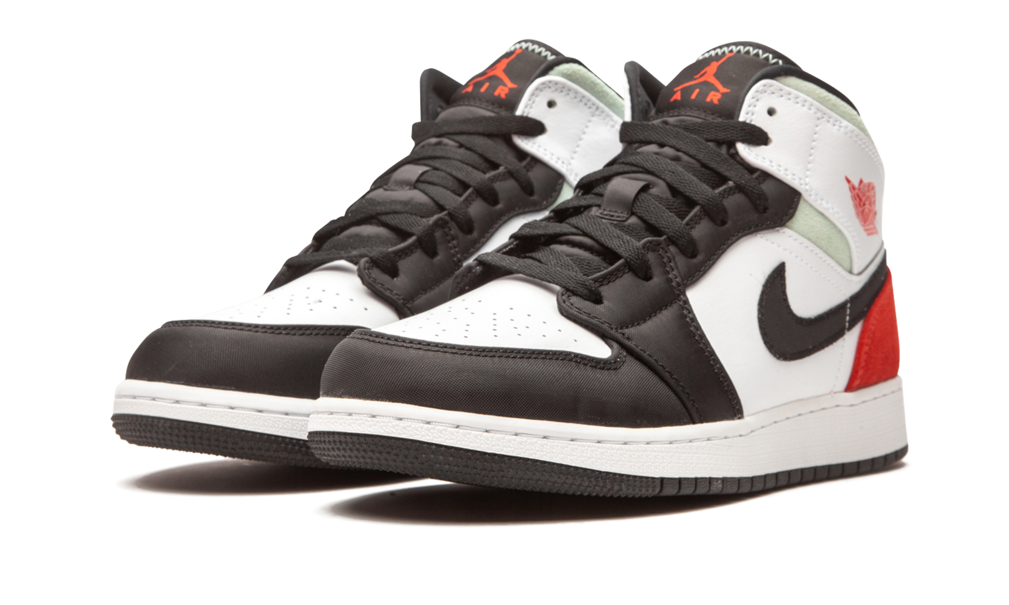 Air Jordan 1 Mid Se Gs "red / Grey / Black Toe" - 2