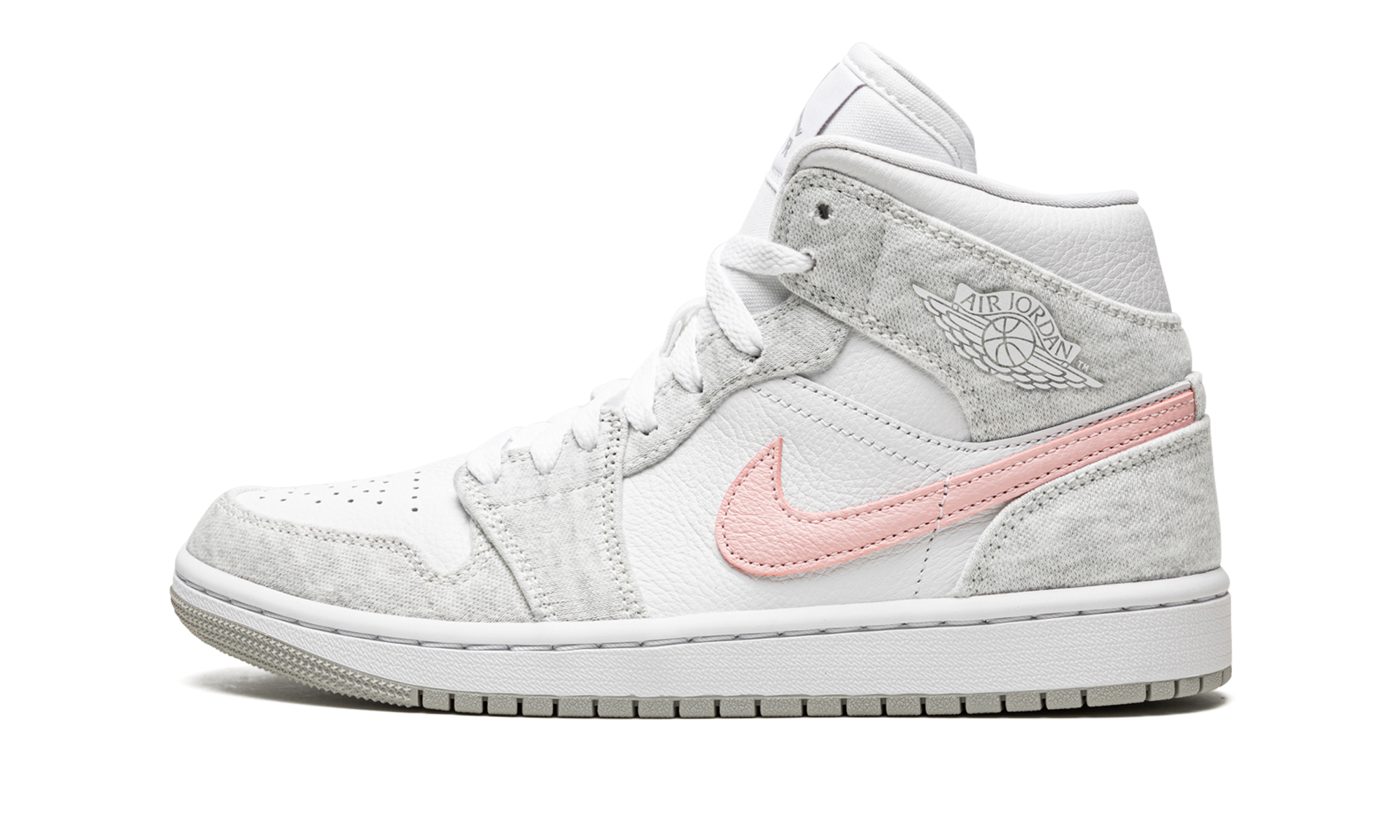 Air Jordan 1 Mid Se Wmns "heather Grey / Pink" - 1