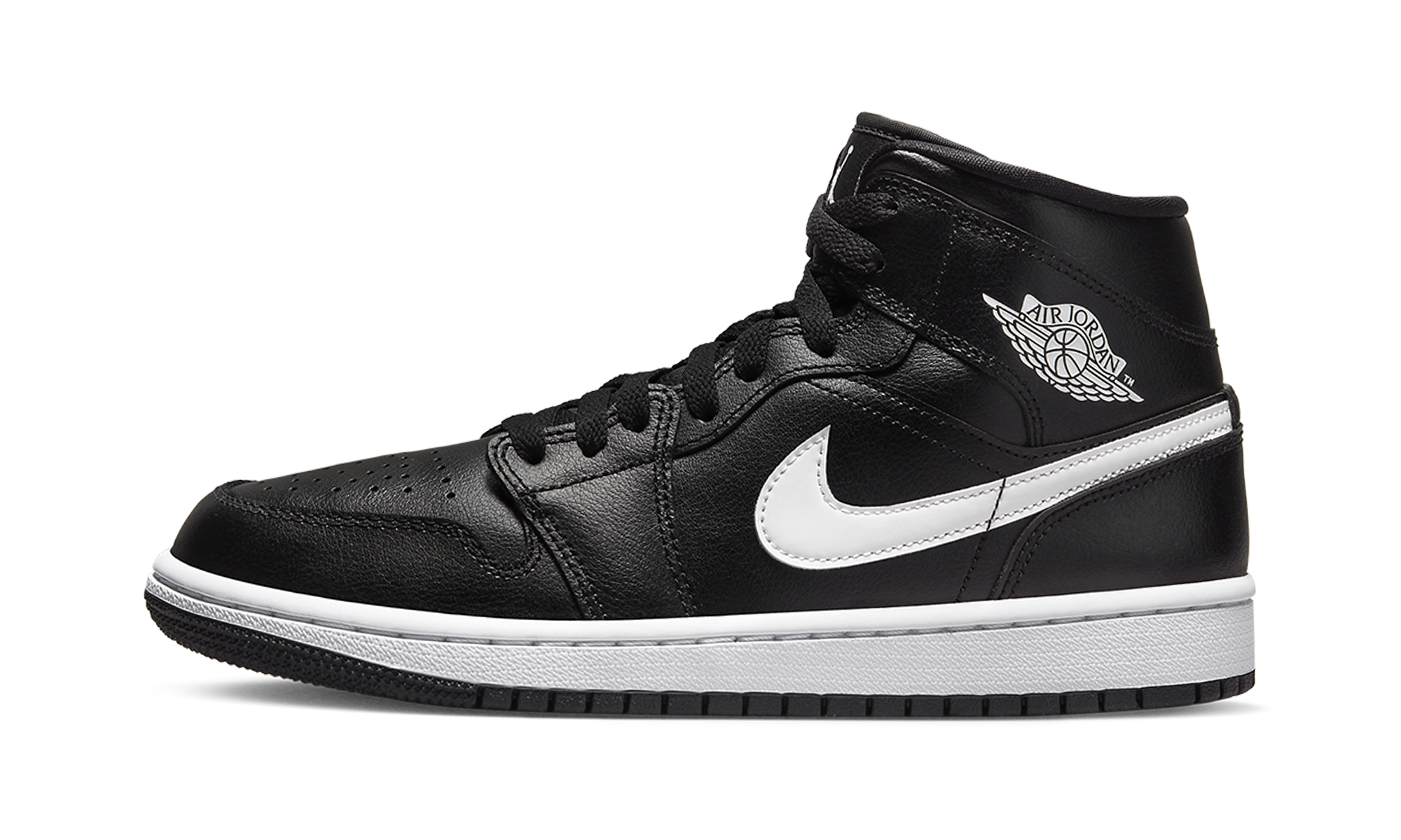 Air Jordan 1 Mid Wmns "black / White" - 1