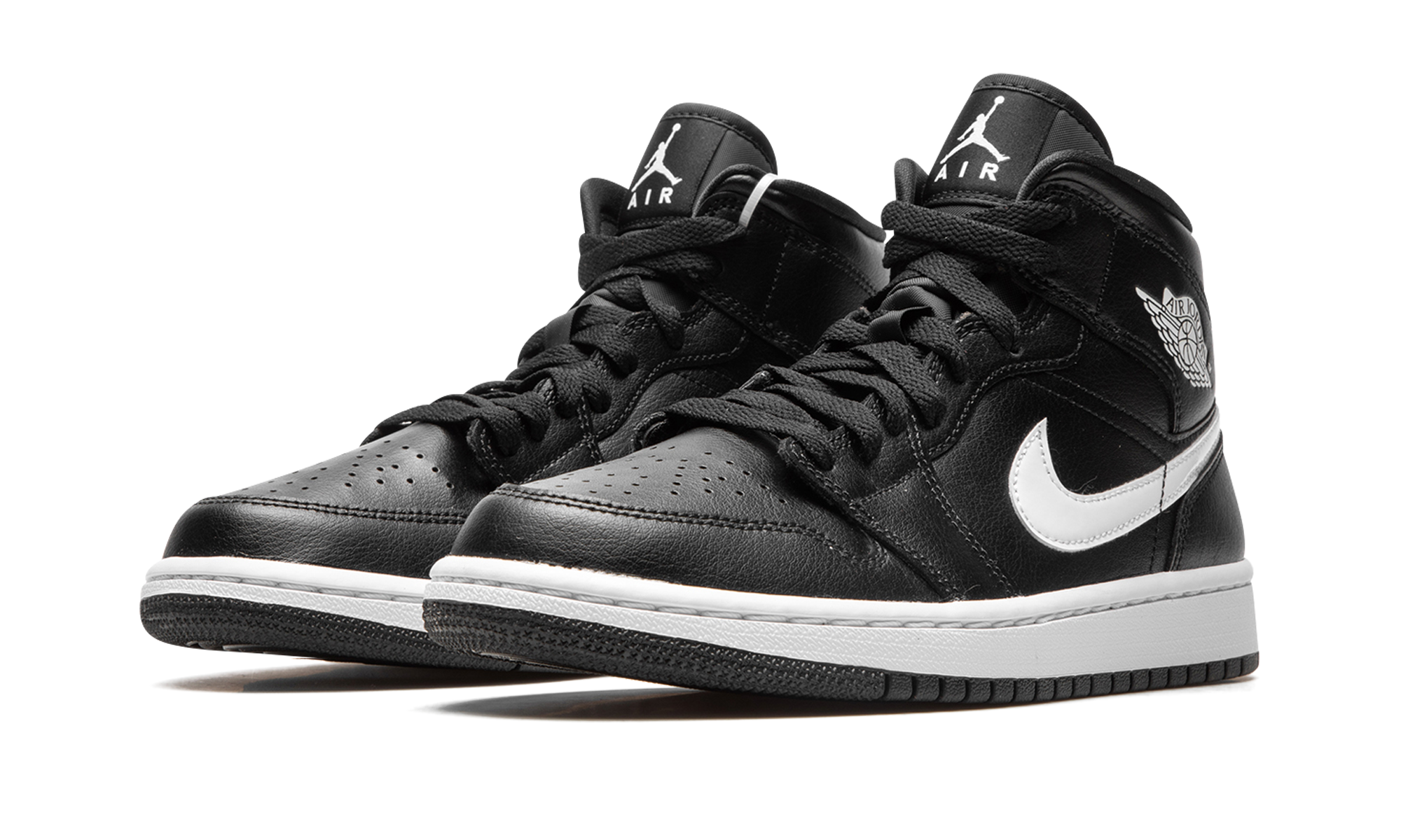 Air Jordan 1 Mid Wmns "black / White" - 2