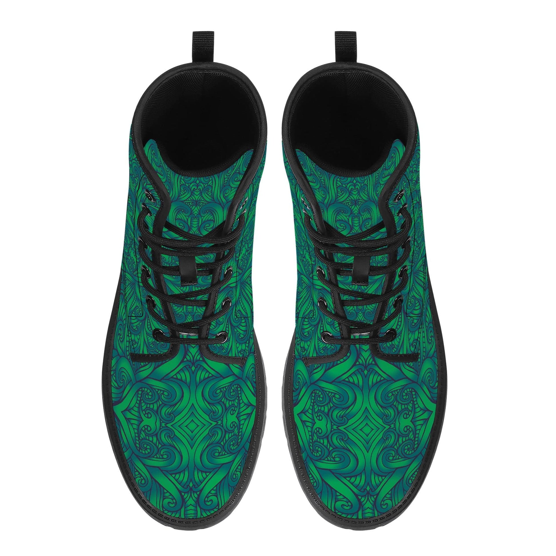 Maori Green Fern Vegan Leather Boots