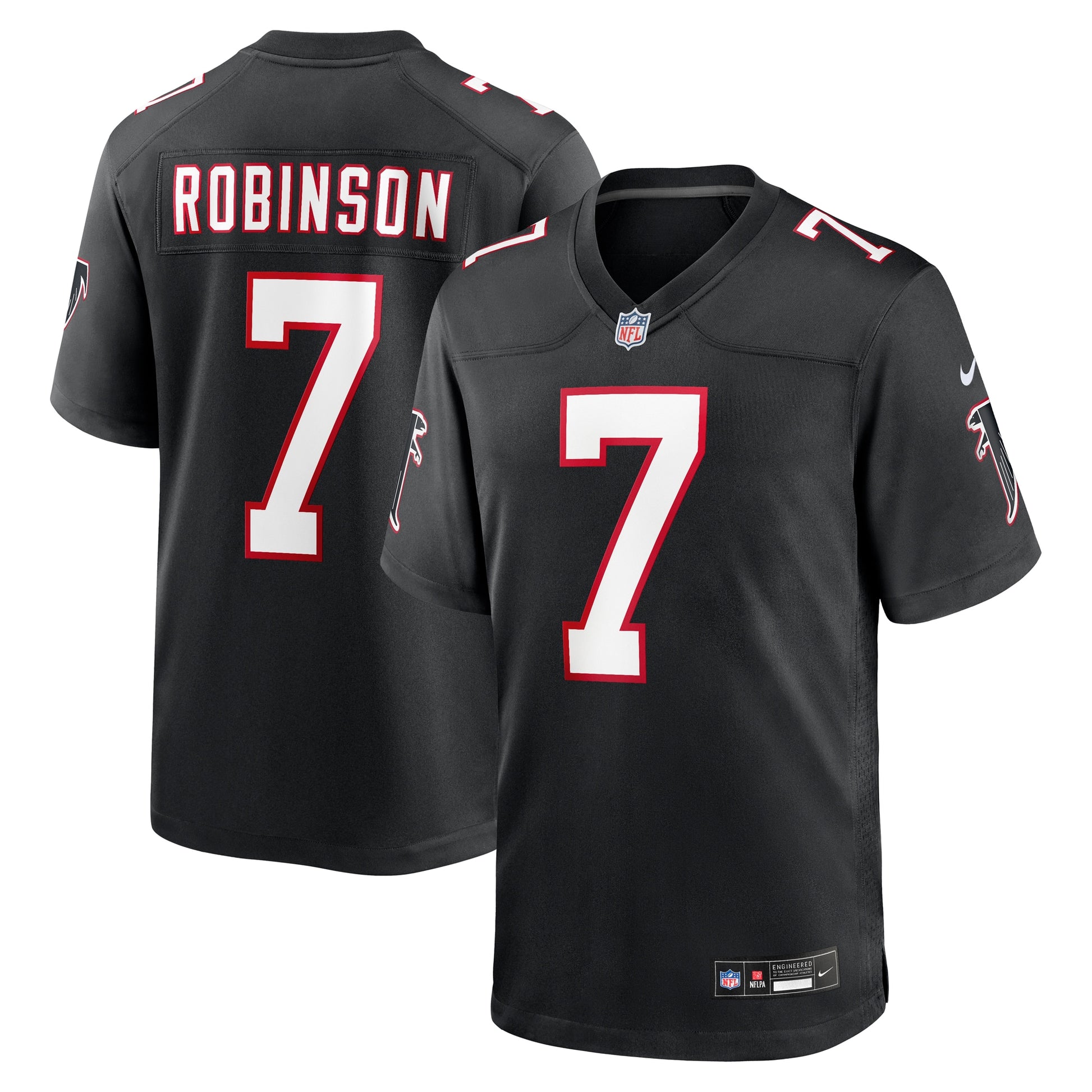 Bijan Robinson Atlanta Falcons Nike  Throwback Game Jersey - Black