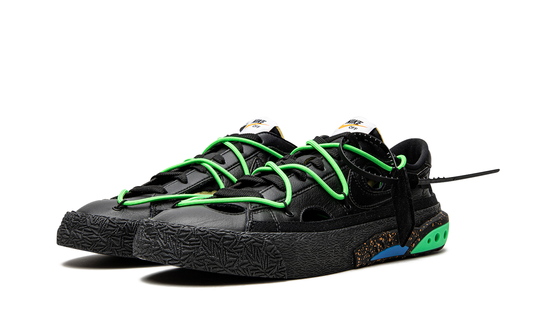Blazer Low "off-white - Black / Electro Green" - 2
