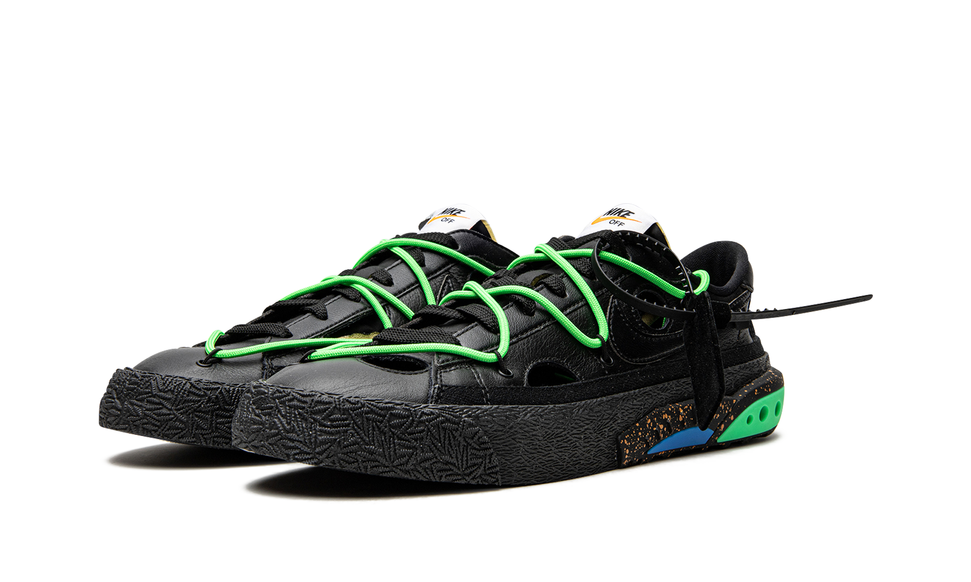 Blazer Low "off-white - Black / Electro Green" - 2