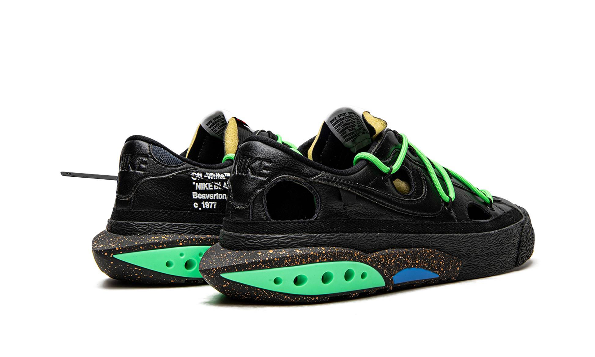 Blazer Low "off-white - Black / Electro Green" - 3