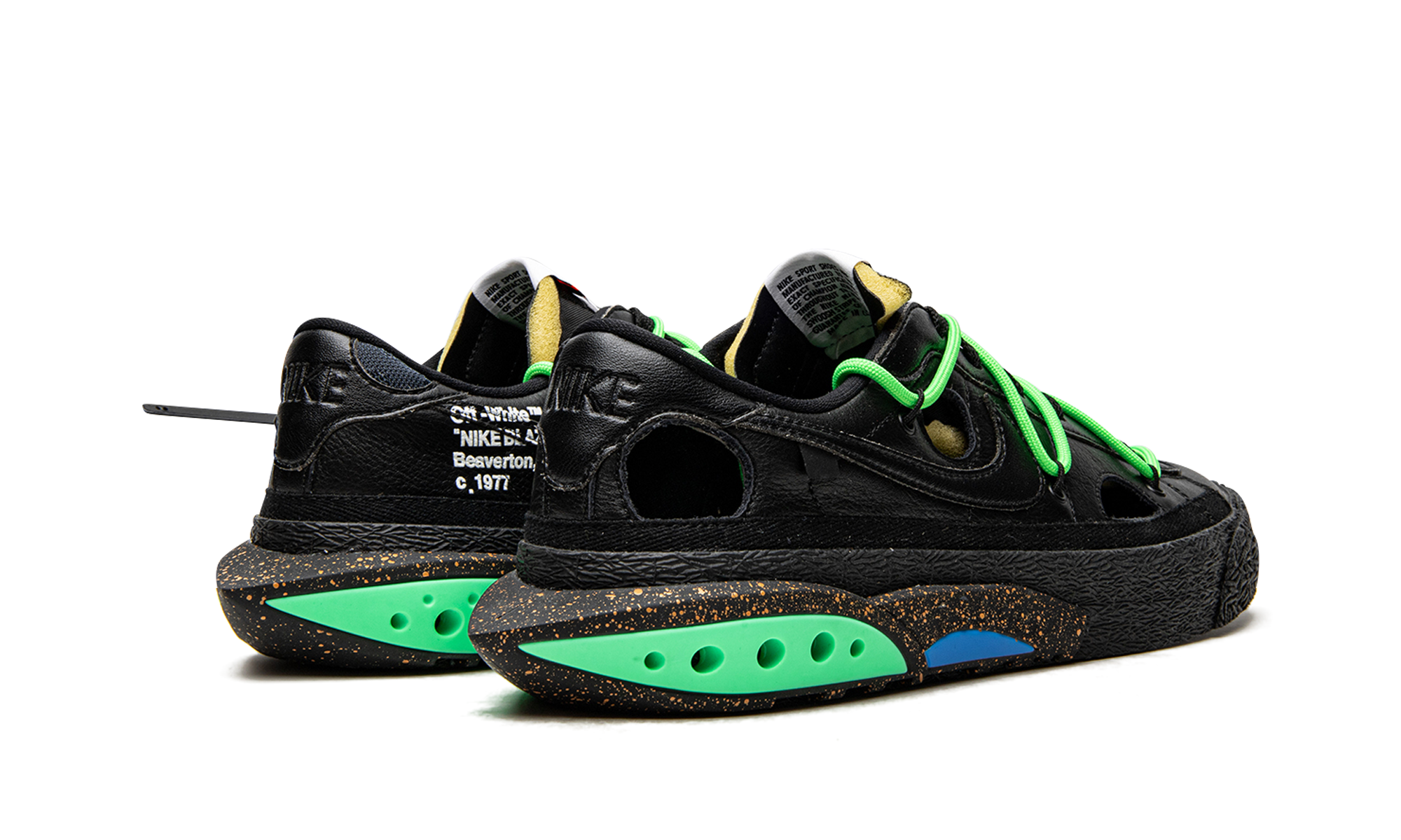 Blazer Low "off-white - Black / Electro Green" - 3