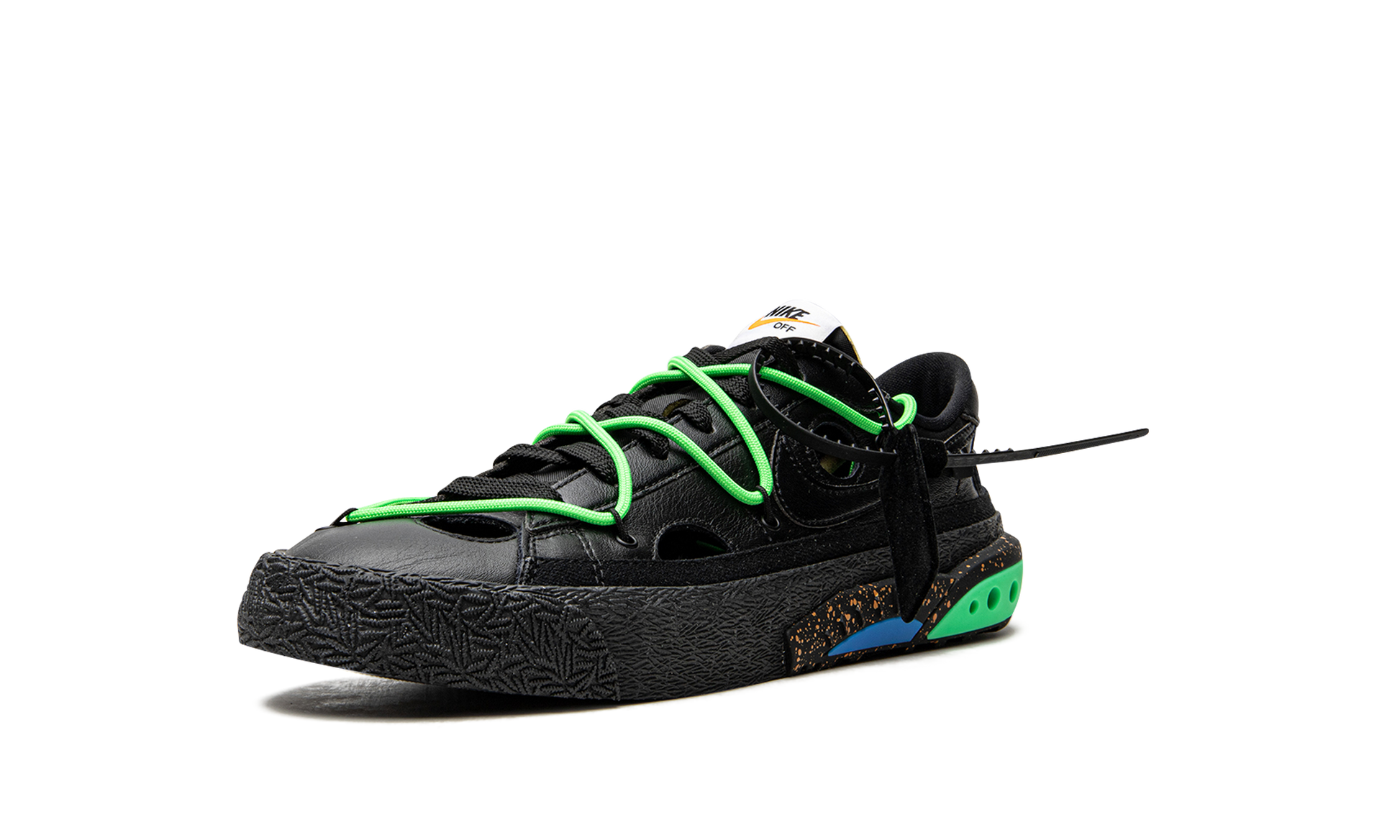 Blazer Low "off-white - Black / Electro Green" - 4