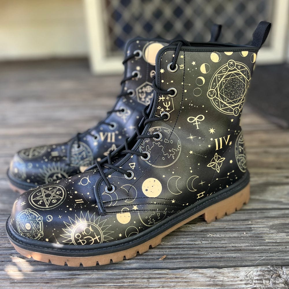 Black And Sand Celestial Combat Boots