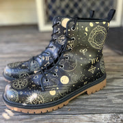 Black And Sand Celestial Combat Boots