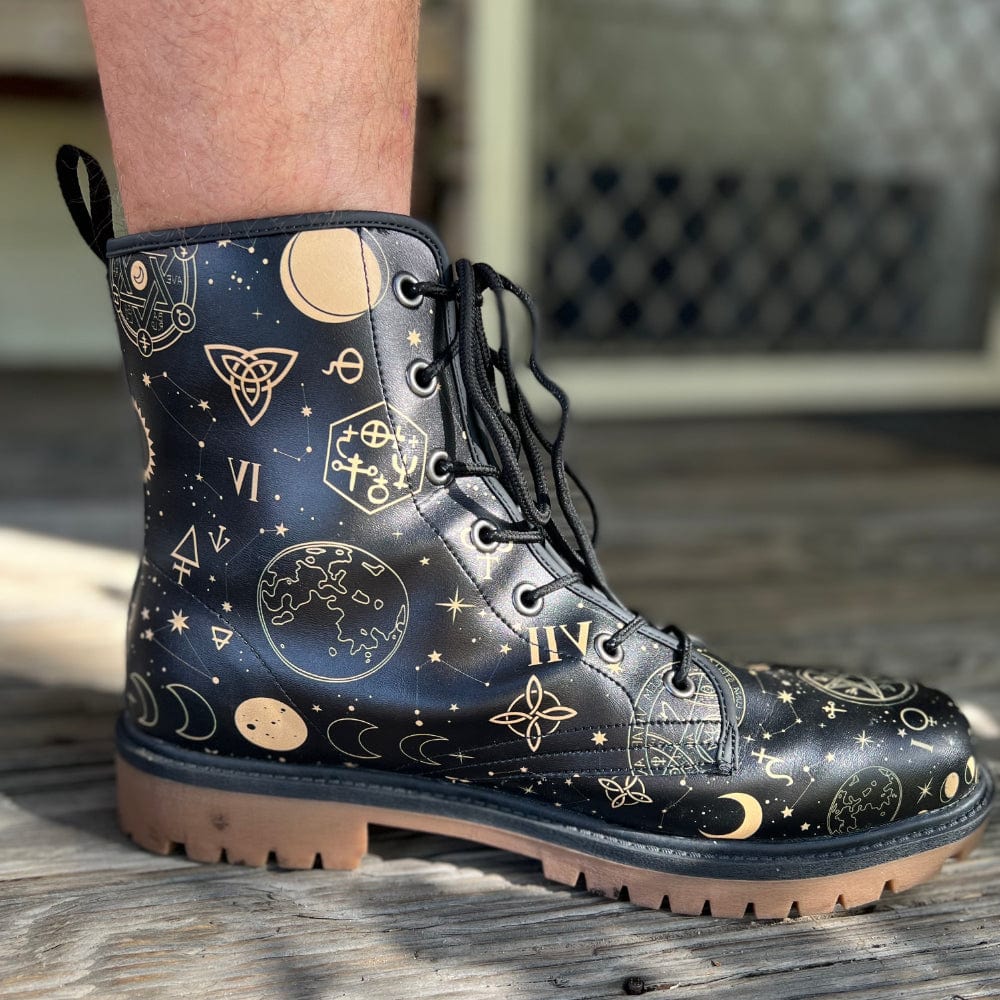 Black And Sand Celestial Combat Boots