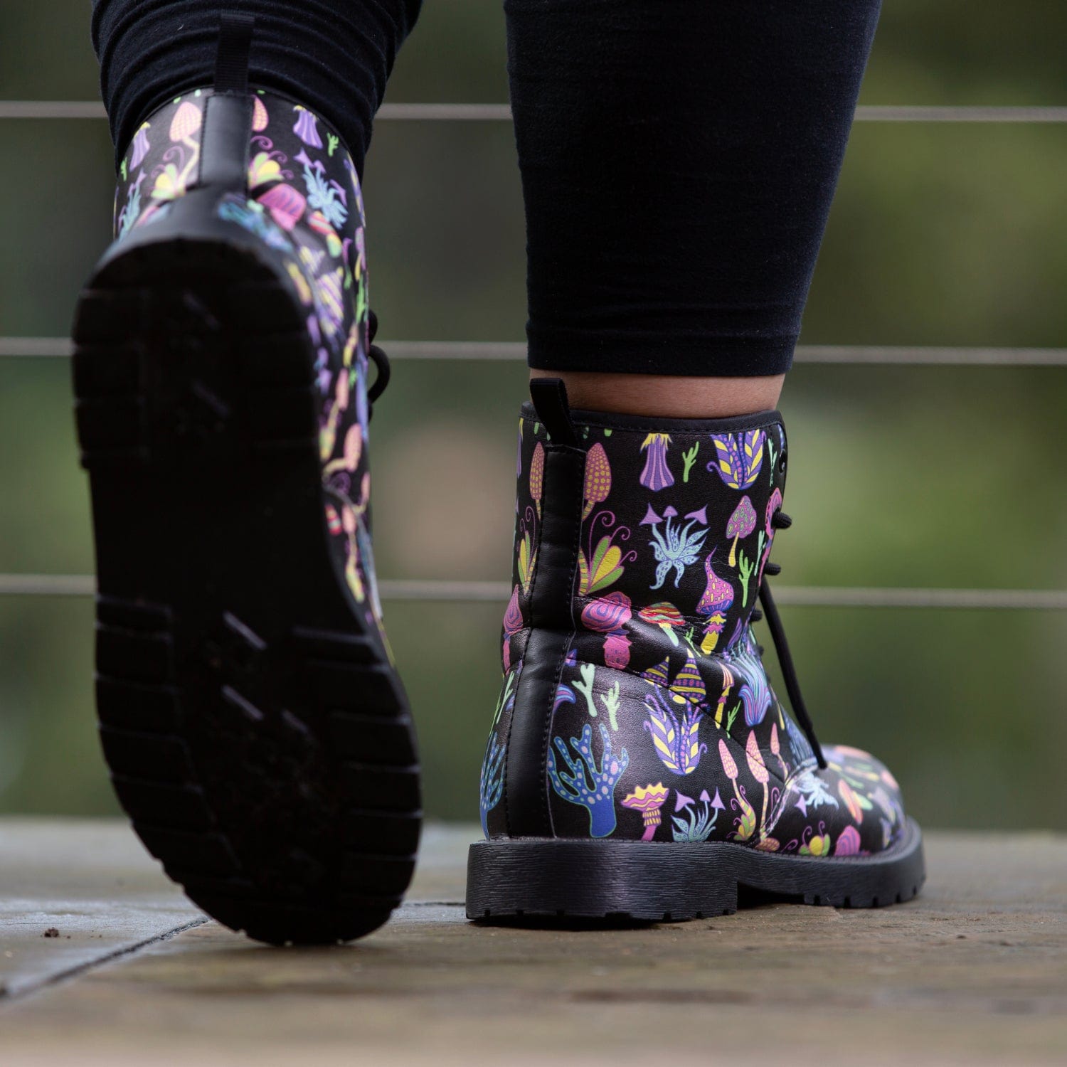 Trippy Mushrooms Vegan Leather Boots