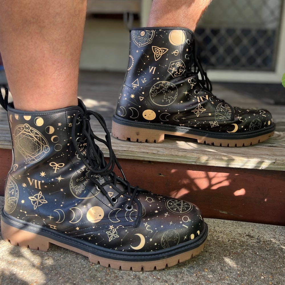Black And Sand Celestial Combat Boots