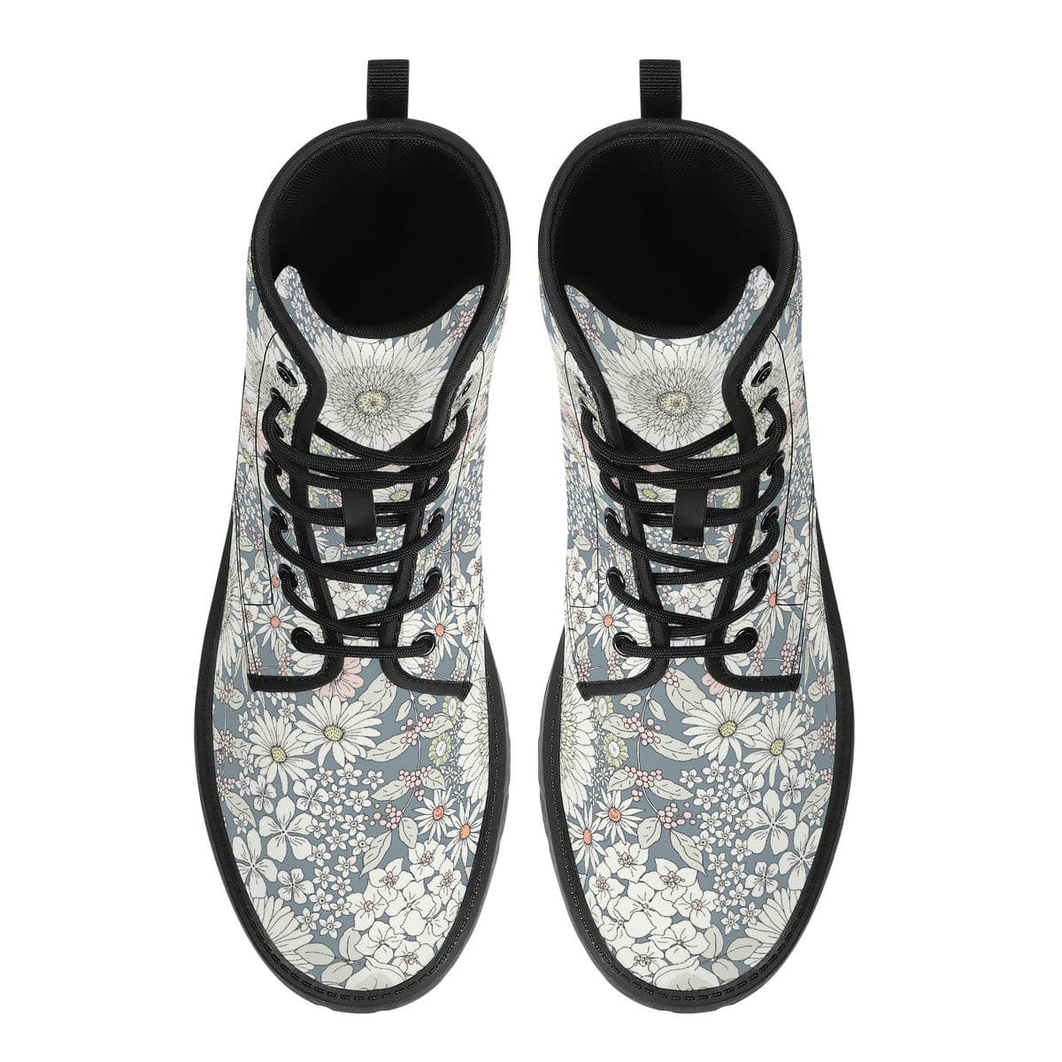 Snowy Field Of Flowers Vegan Leather Boots