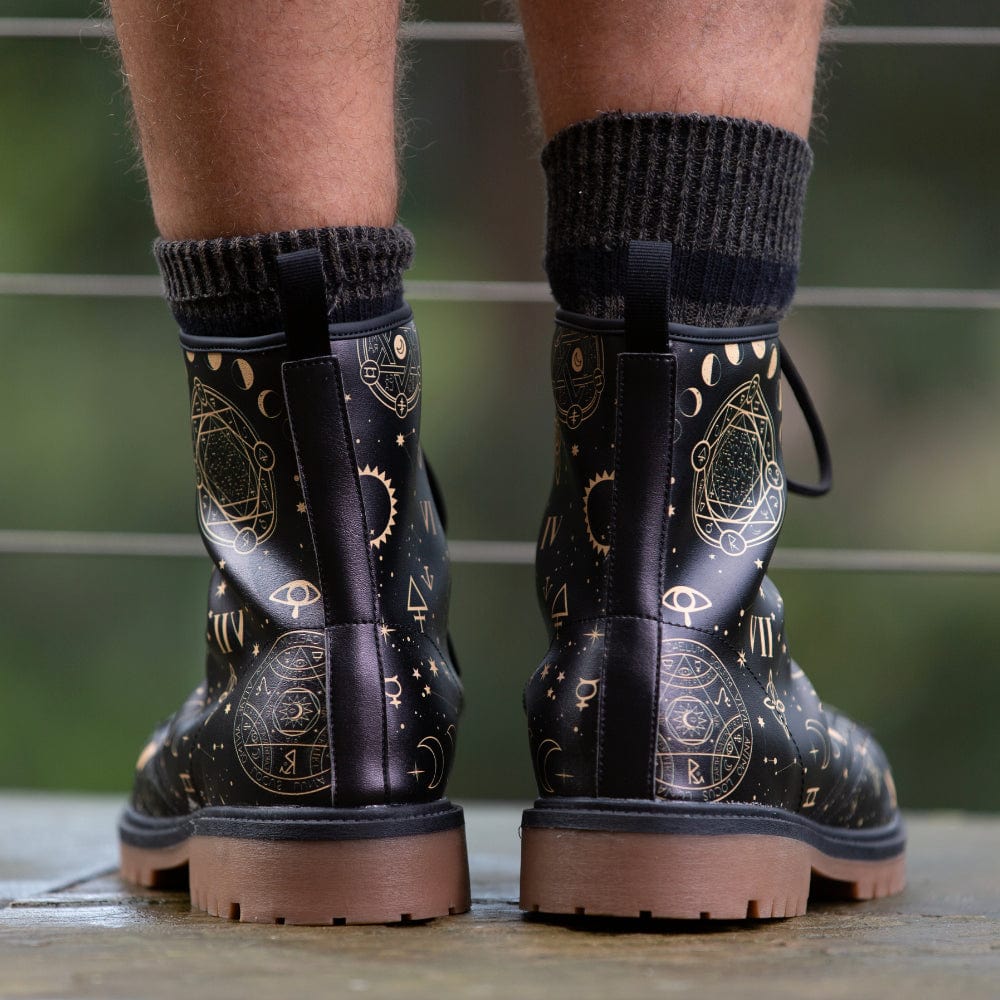 Black And Sand Celestial Combat Boots