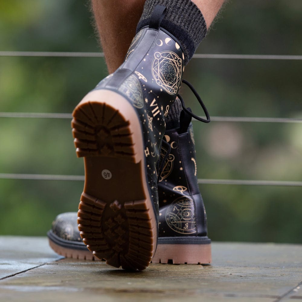 Black And Sand Celestial Combat Boots