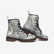 Snowy Field Of Flowers Combat Boots
