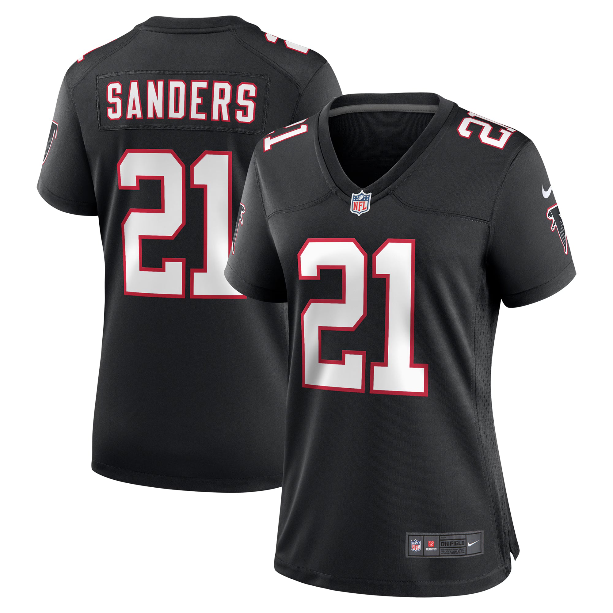 Deion Sanders Atlanta Falcons Nike Women's Alternate Retired Player Game Jersey -  Black