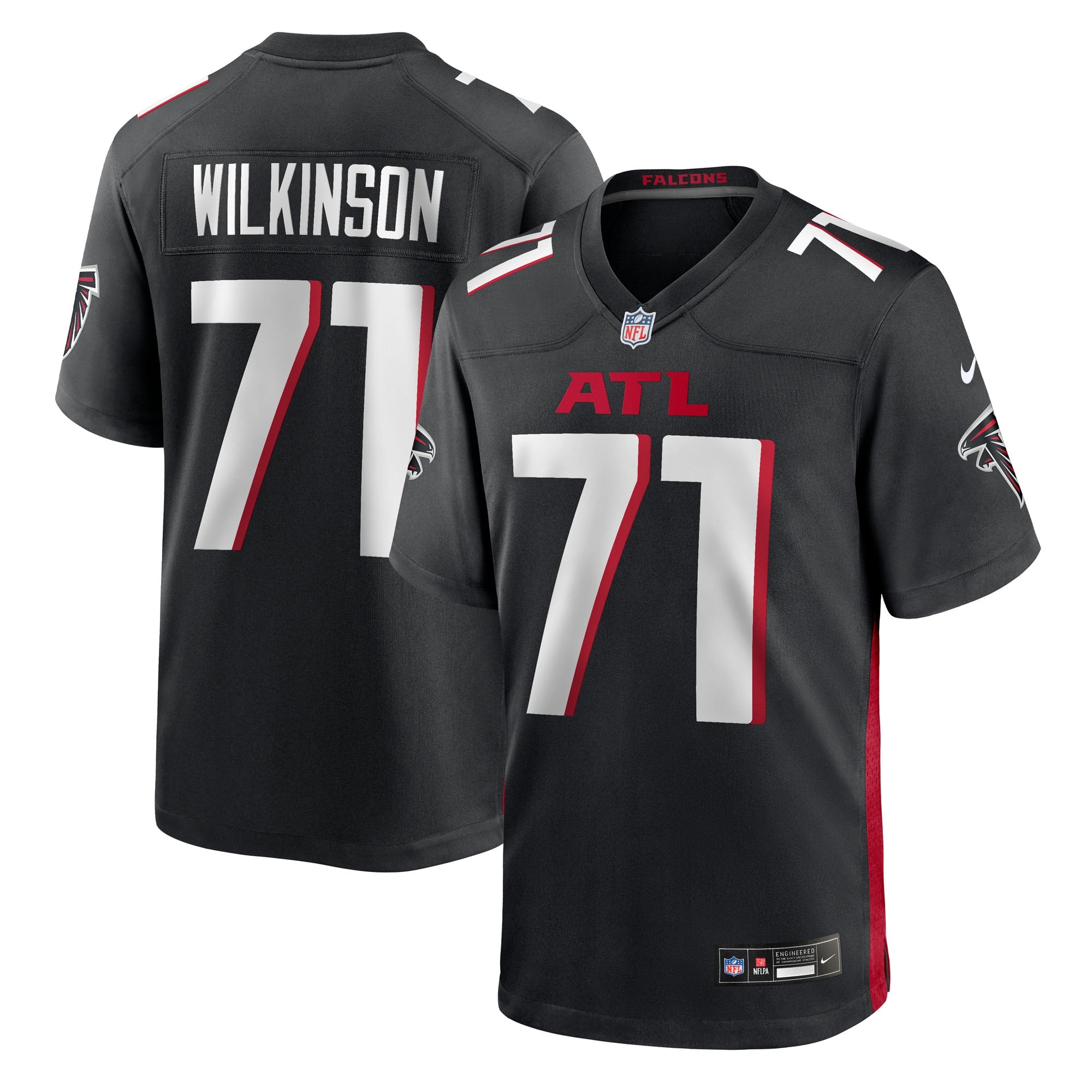 Elijah Wilkinson Atlanta Falcons Nike Team Game Jersey -  Black