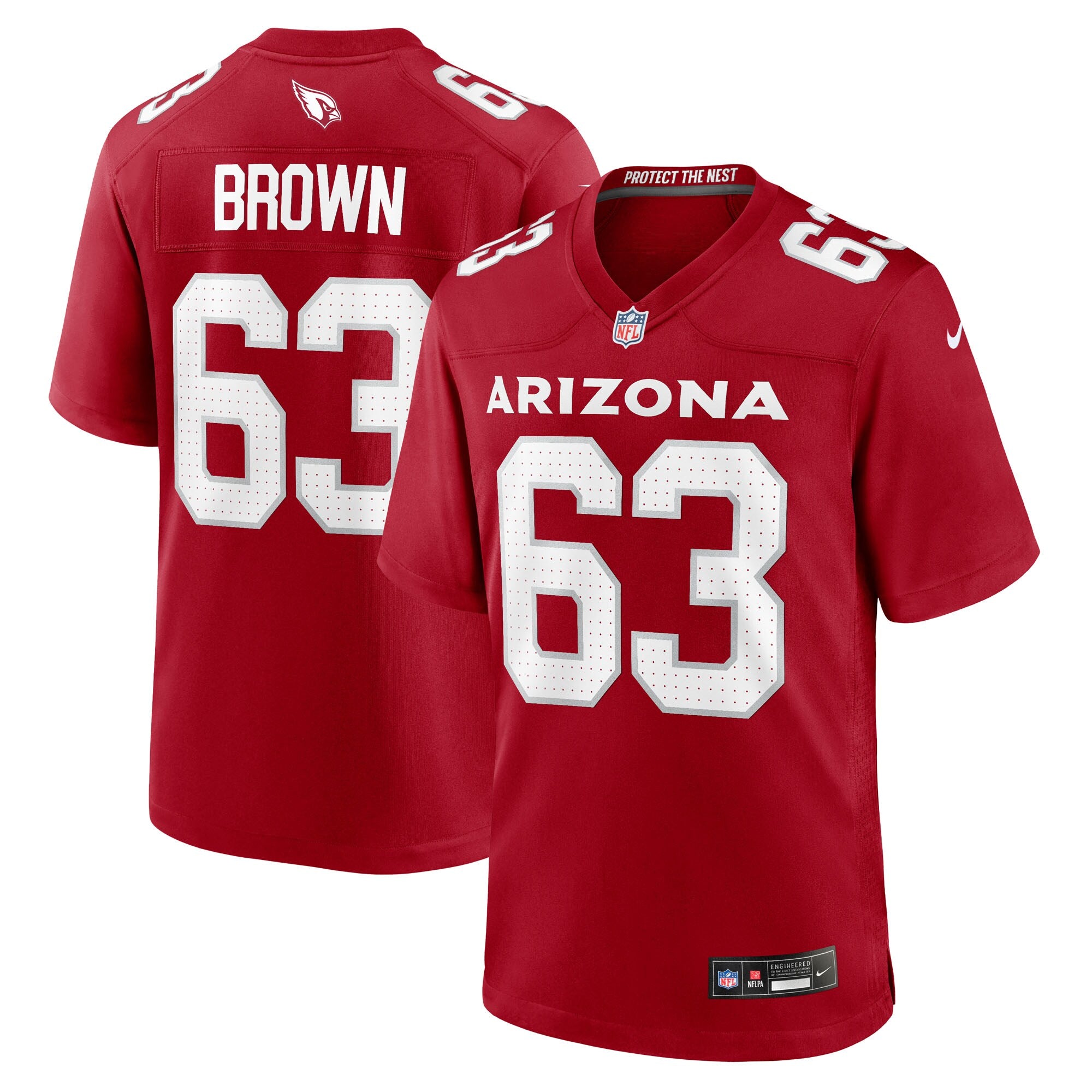 Evan Brown Arizona Cardinals Nike Team Game Jersey -  Cardinal