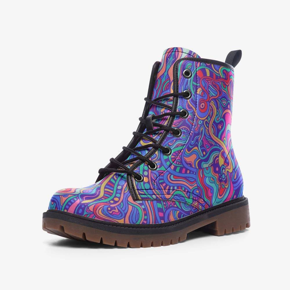 Psychedelic Aurora Combat Boots