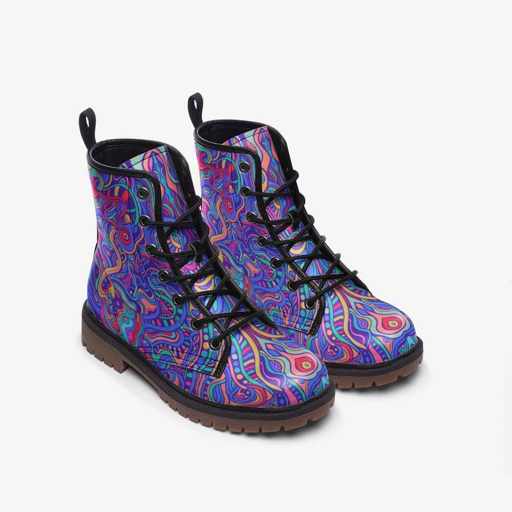 Psychedelic Aurora Combat Boots