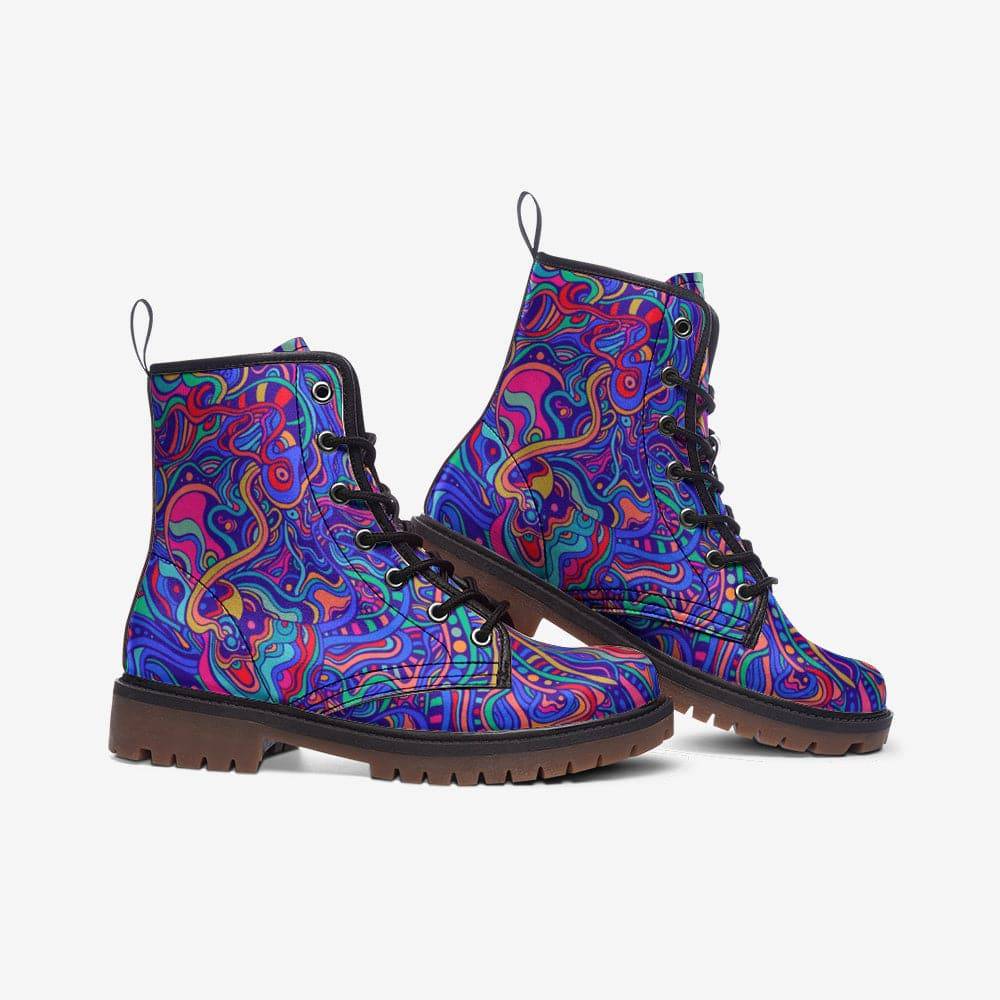 Psychedelic Aurora Combat Boots