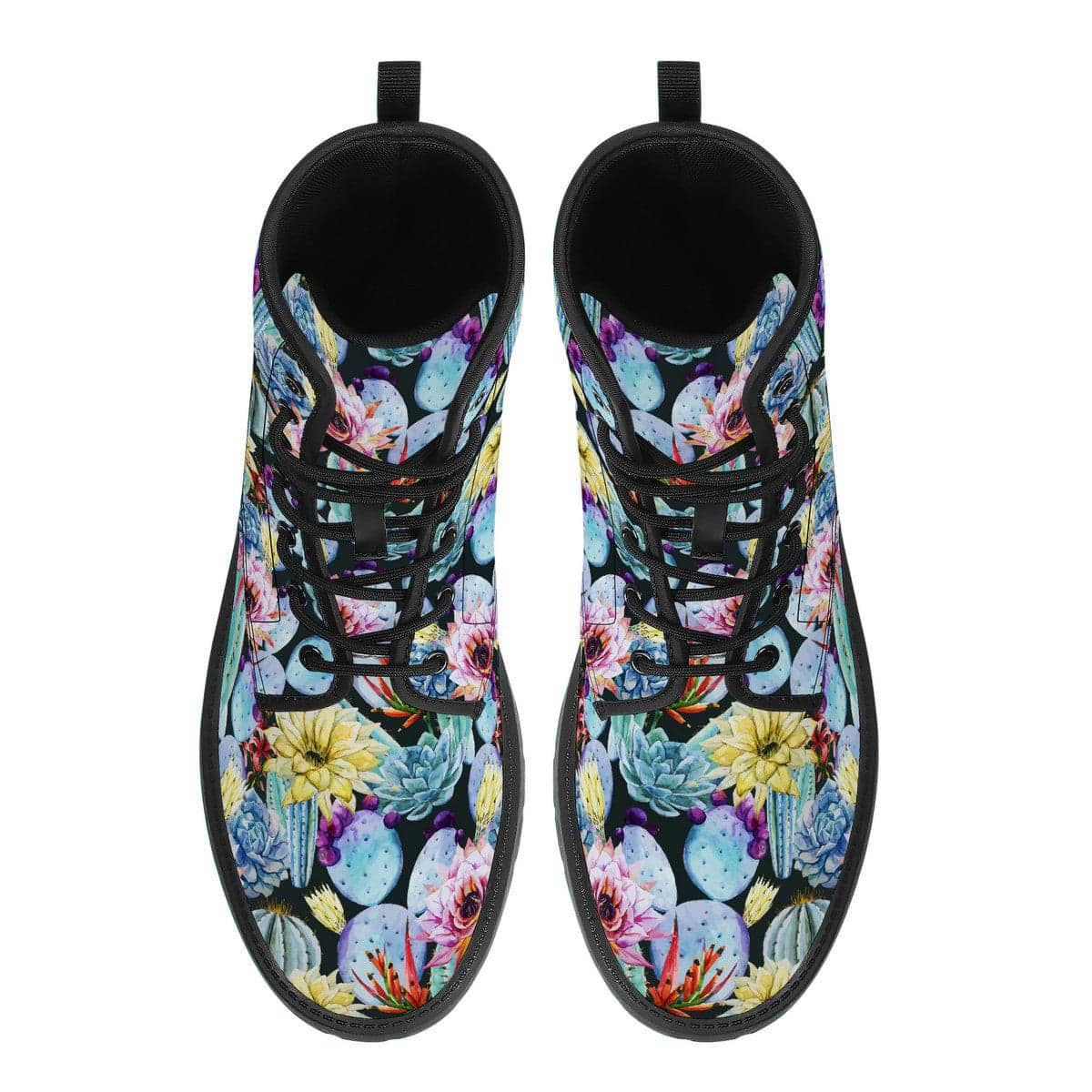 Watercolour Cactus Vegan Leather Boots