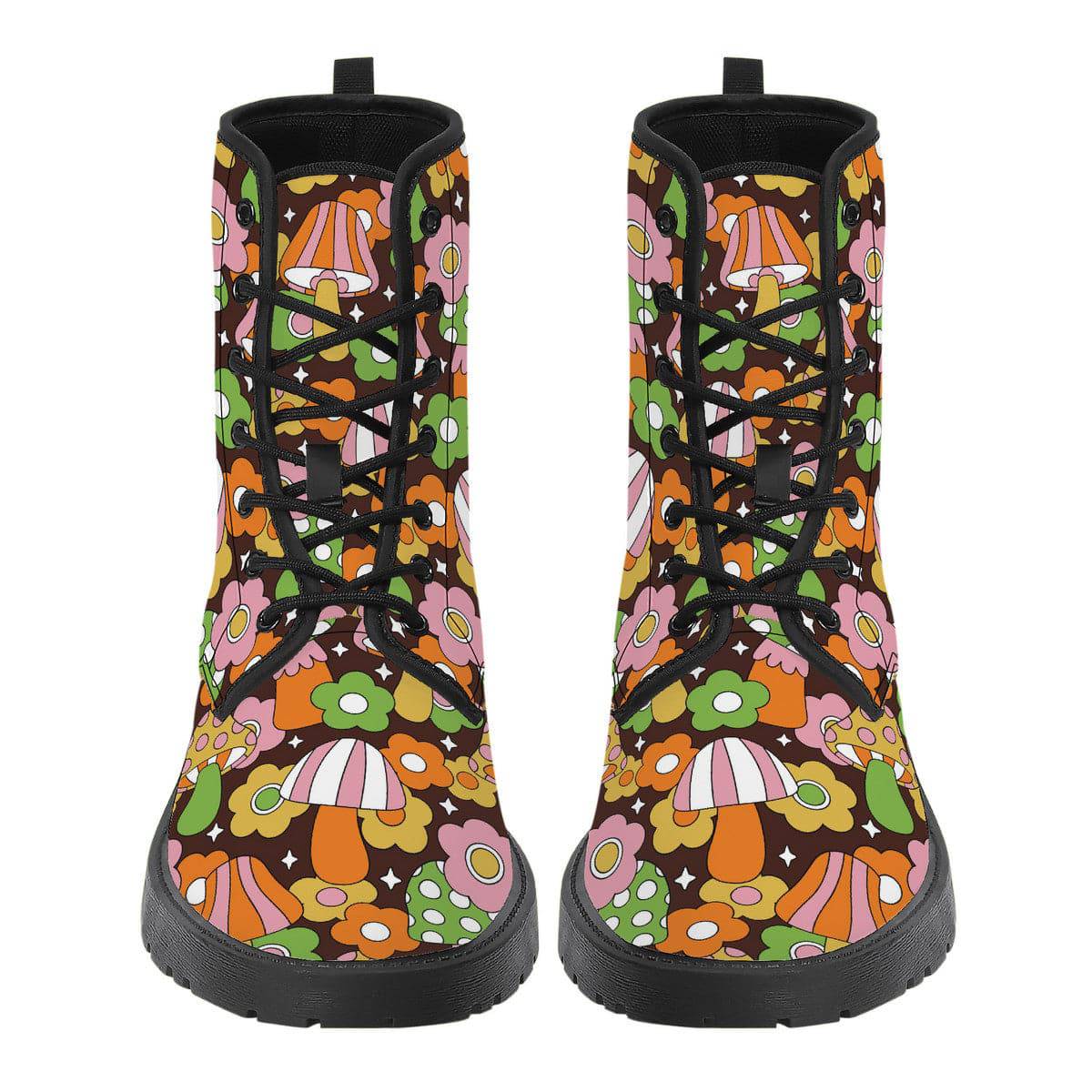 Retro Fungi Love Vegan Leather Boots
