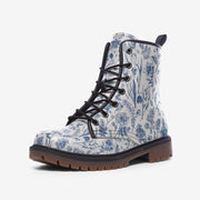 Boho Floral Boots: Minimalist Blue Flower Design