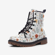 Floral Boho Boots: Lightweight Faux Leather, Wide Fit