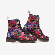 Colorful Floral Boots Flower Combat Boots Flower Boots