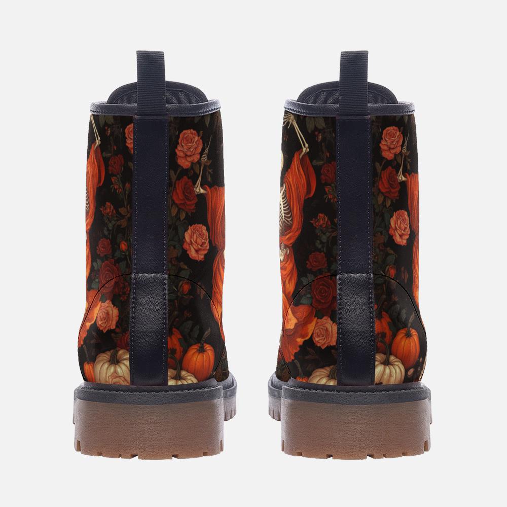 Dancing Skeleton Boots Gothic Boots Goth Boots Skeleton Shoes Combat Shoes Casual Vegan Leather Lightweight Boots