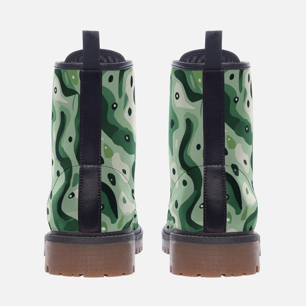 Contemporary Camouflage Boots Vegan Leather Boots Combat Boots Casual Leather Lightweight boots