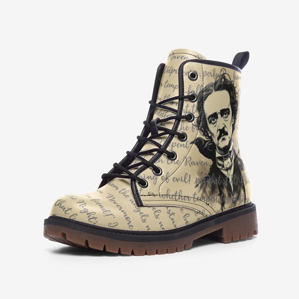 Edgar Allan Poe 'The Raven' Boots: Gothic Poet Gift