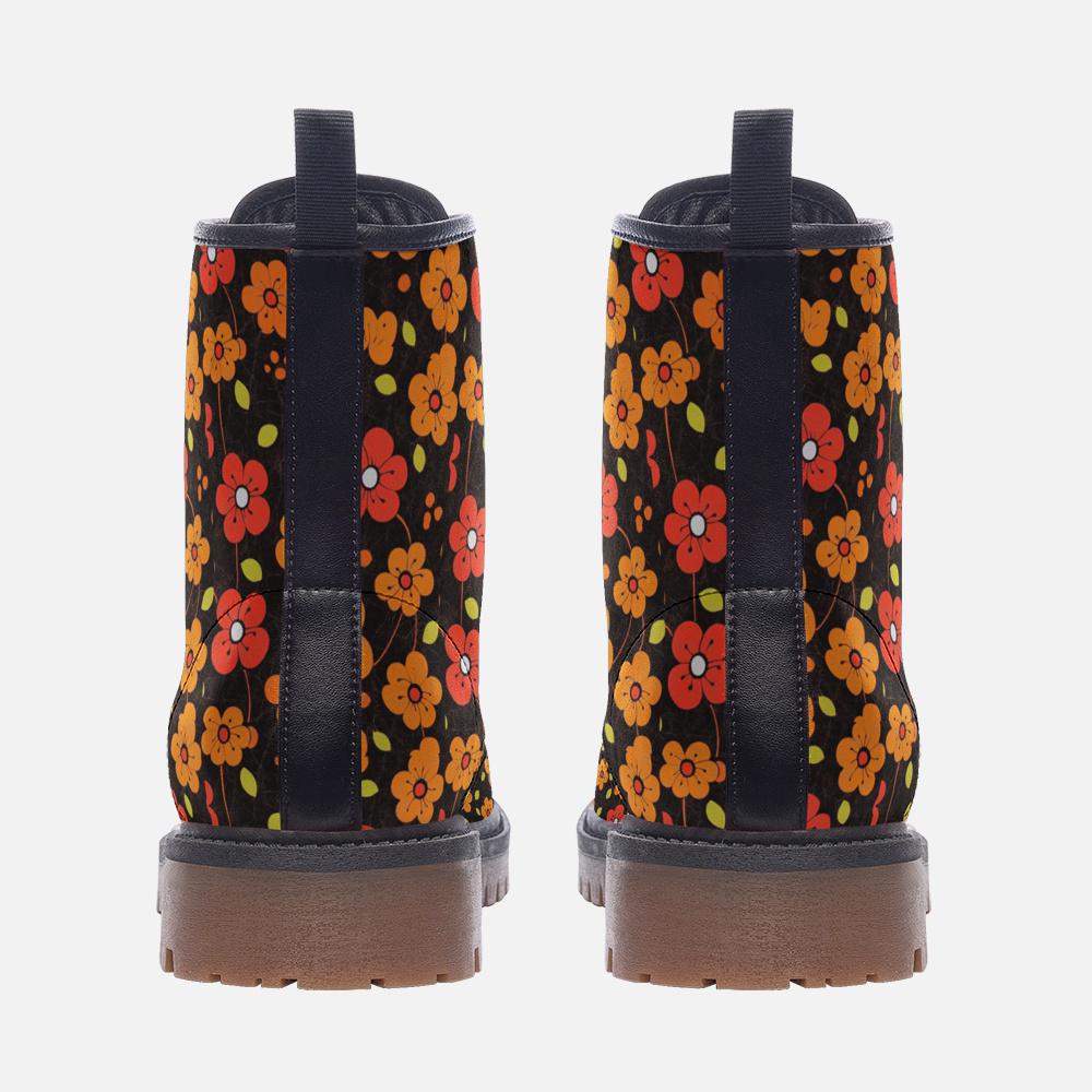 Floral Boots Boho Boots Floral Shoes Flower Shoes Casual Vegan Leather Lightweight Boots