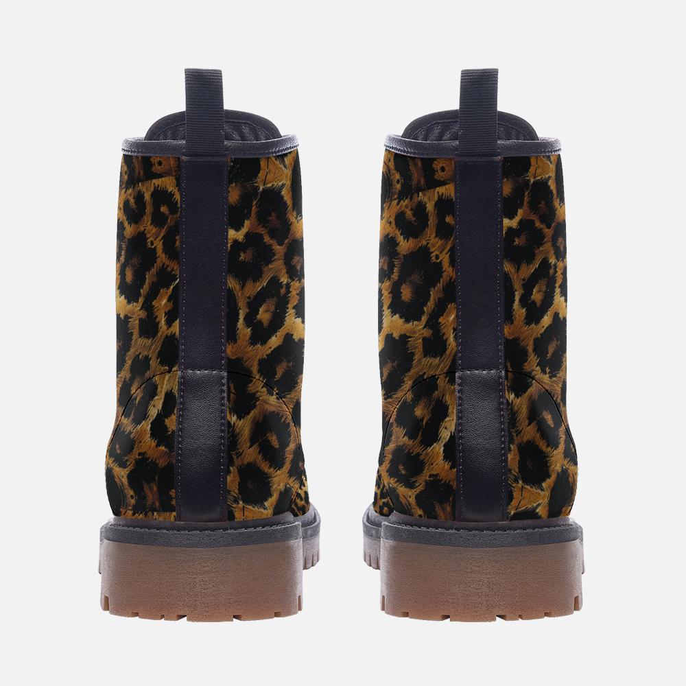 Leopard Print Boots Leopard Print Shoes Leopard Print Combat Boots Casual Vegan Leather Lightweight boots