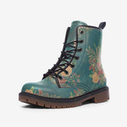 Vintage Floral Casual Vegan Leather Lightweight Combat boots MT